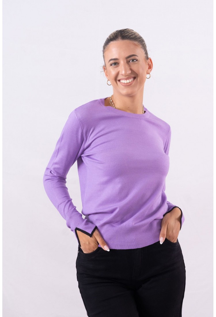 CUT-NECK SWEATER 33098> CUT-NECK SWEATER 33098