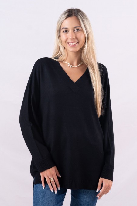 OVERSIZED SWEATER WITH V-NECK 8071